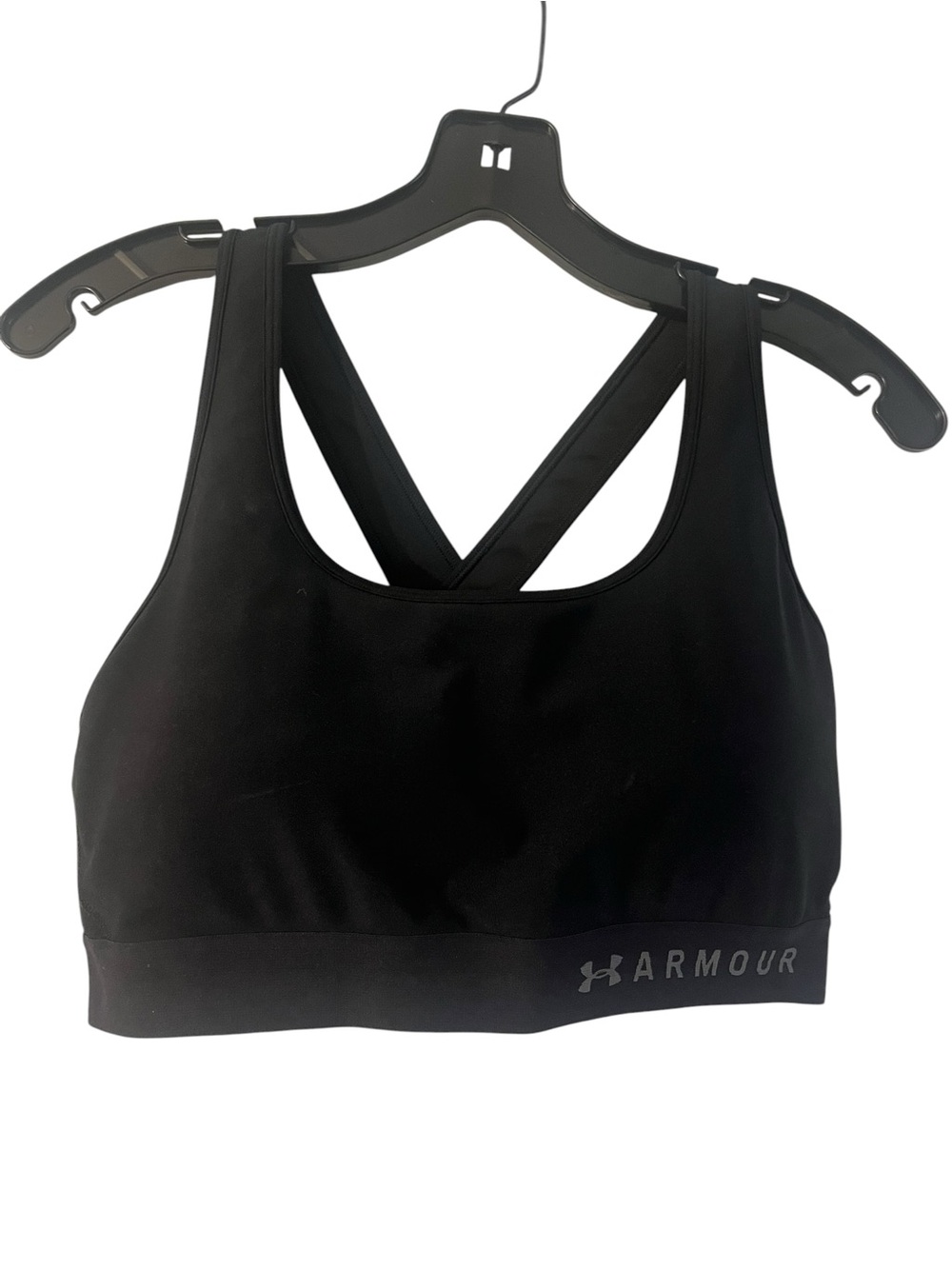 Under Armour Black Racerback Sports Bra with Logo Band